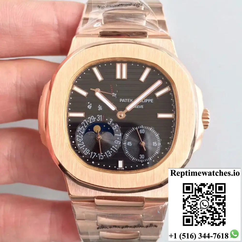 Patek Philippe Nautilus Moonphase 5712R-001 Black Dial - Watches