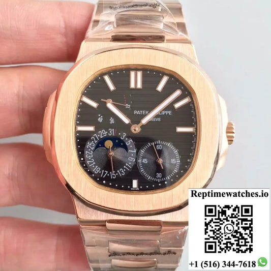 Patek Philippe Nautilus Moonphase 5712R-001 Black Dial - Watches