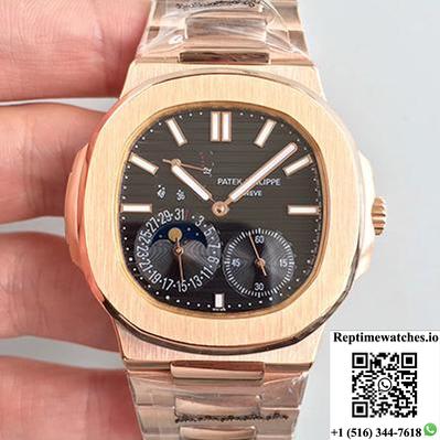 Patek Philippe Nautilus Moonphase 5712R-001 Black Dial-Rep Time Watches