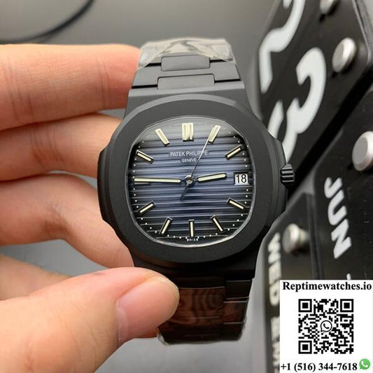 Patek Philippe Nautilus Ppf Factory V4 Dcl Version Blue Dial-Rep Time Watches