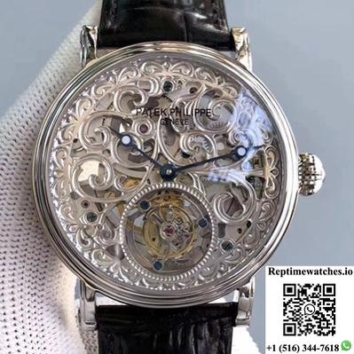 Patek Philippe Tourbillon 316L Stainless Steel Skeleton Dial-Rep Time Watches