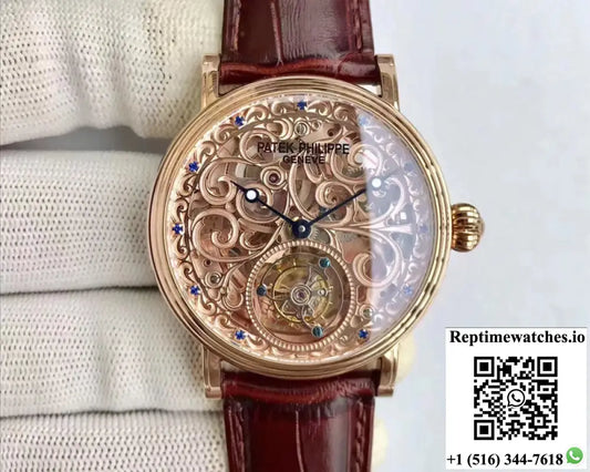 Patek Philippe Tourbillon Rose Gold Skeleton Dial AI Factory
