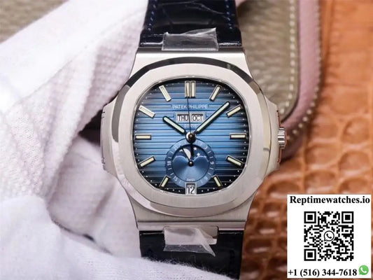 PF Factory Patek Philippe Nautilus 5726/1A-014 Moonphase Black Leather Strap AI Factory