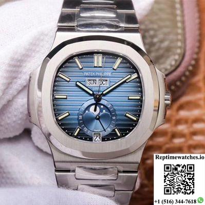 Pf Factory Patek Philippe Nautilus 5726/1A-014 Moonphase Blue Gradient Black Dial-Rep Time Watches