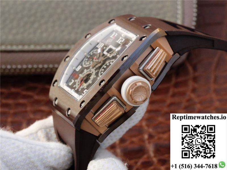 Richard Mille Chronograph Rm011 Kv Factory Brown Crystal Dial-Rep Time Watches