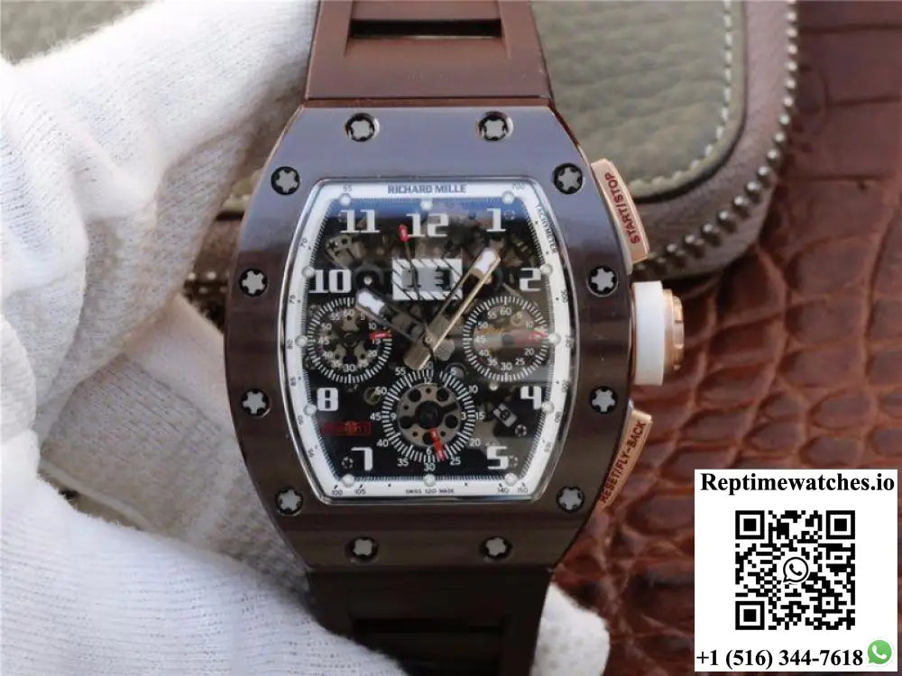 Richard Mille Chronograph RM011 KV Factory Brown Crystal Dial - Watches