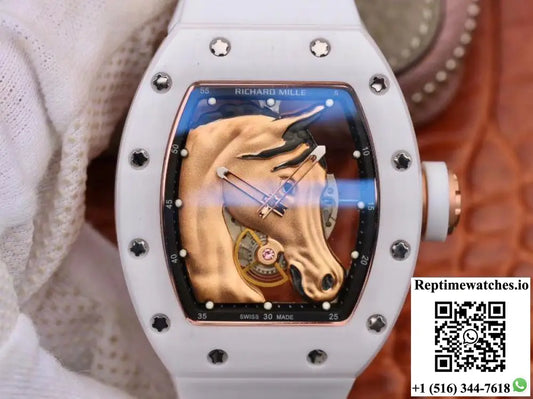 Richard Mille Polo Club Saint Tropez RM52-02 KV Factory Gold Horse Head Skeleton Dial - Watches