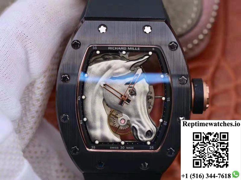 Richard Mille Polo Club Saint Tropez Rm52-02 Kv Factory White Horse Head Skeleton Dial-Rep Time Watches