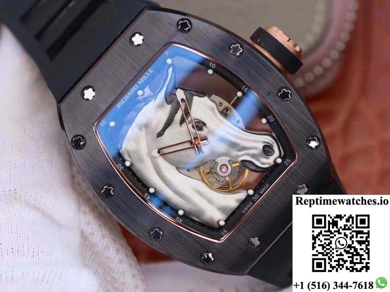 Richard Mille Polo Club Saint Tropez Rm52-02 Kv Factory White Horse Head Skeleton Dial-Rep Time Watches