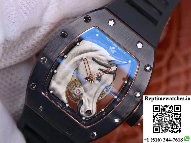 Richard Mille Polo Club Saint Tropez Rm52-02 Kv Factory White Horse Head Skeleton Dial-Rep Time Watches