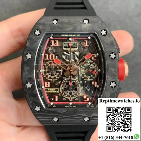 Richard Mille RM-011 KV Factory V2 Forged Carbon Black Case - Watches