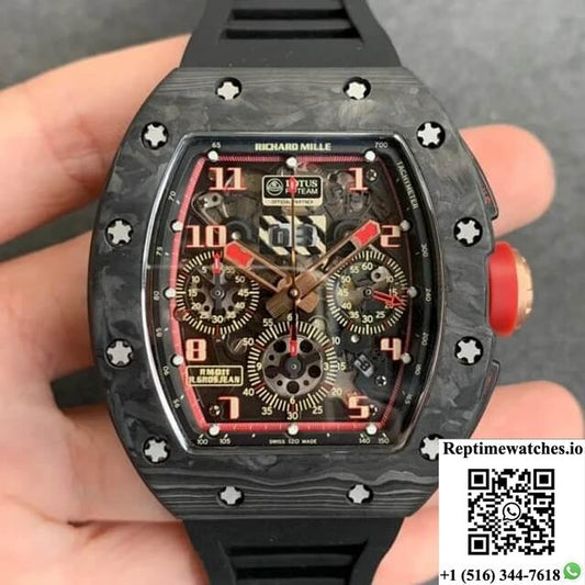 Richard Mille Rm-011 Kv Factory V2 Forged Carbon Black Case-Rep Time Watches