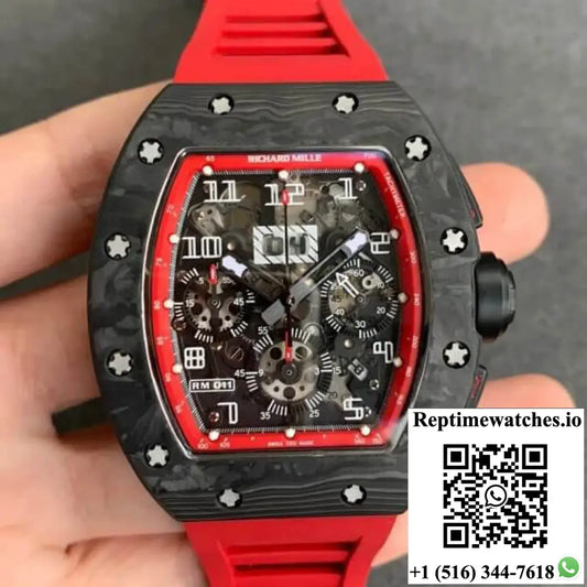 Richard Mille RM-011 Kv Factory V2 Forged Carbon Case Rubber Strap Product Photo 1