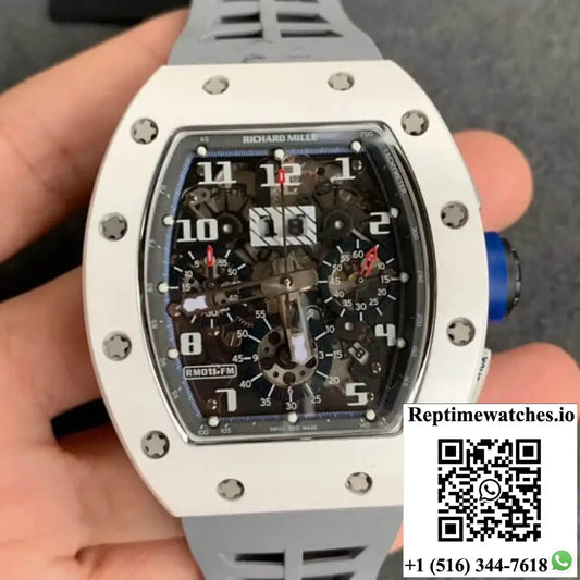 Richard Mille RM-011 KV Factory White Ceramic Case - Watches