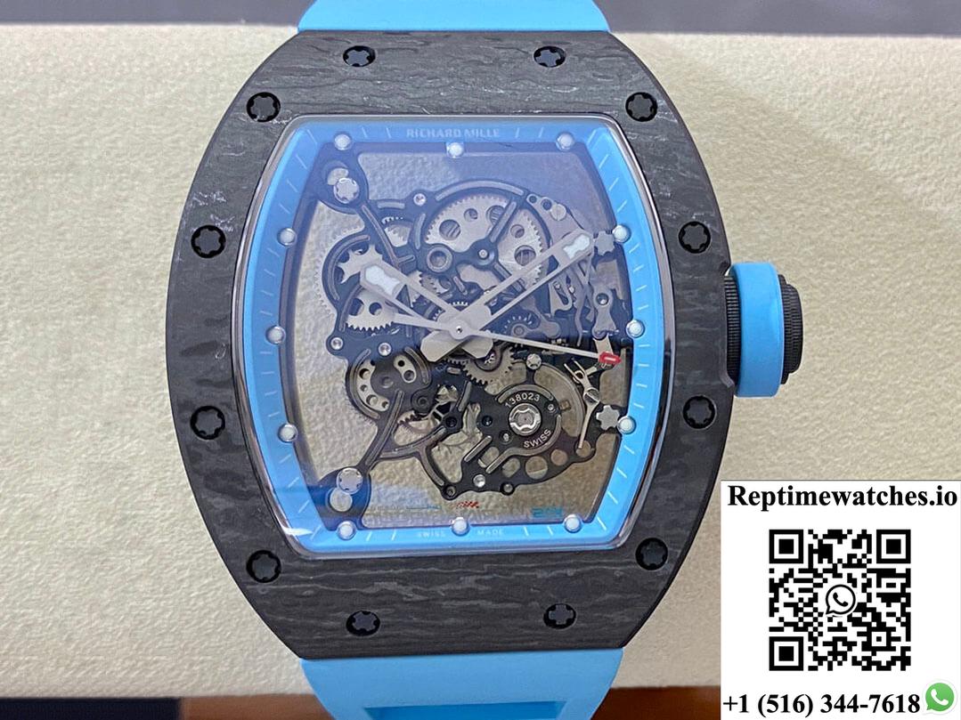 Richard Mille Rm-055 Bbr Factory Black Carbon Fiber-Rep Time Watches