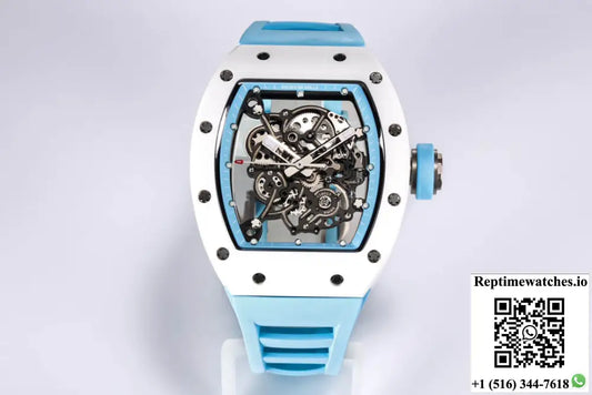 Richard Mille RM-055 BBR Factory Ceramic Case Blue Strap - Watches