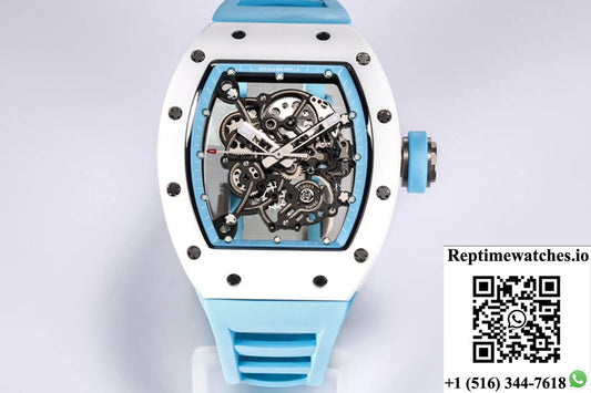 Richard Mille Rm-055 Bbr Factory Ceramic Case Blue Strap-Rep Time Watches