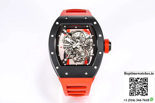 Richard Mille RM-055 BBR Factory Ceramic Case Red Strap - Watches
