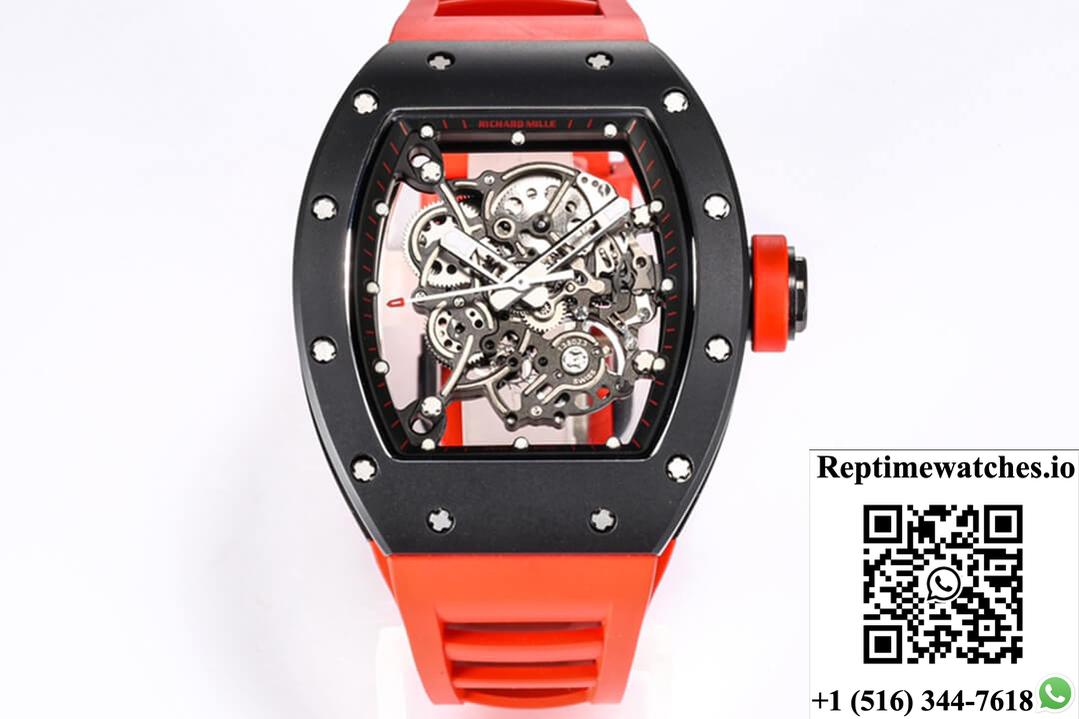 Richard Mille Rm-055 Bbr Factory Ceramic Case Red Strap-Rep Time Watches