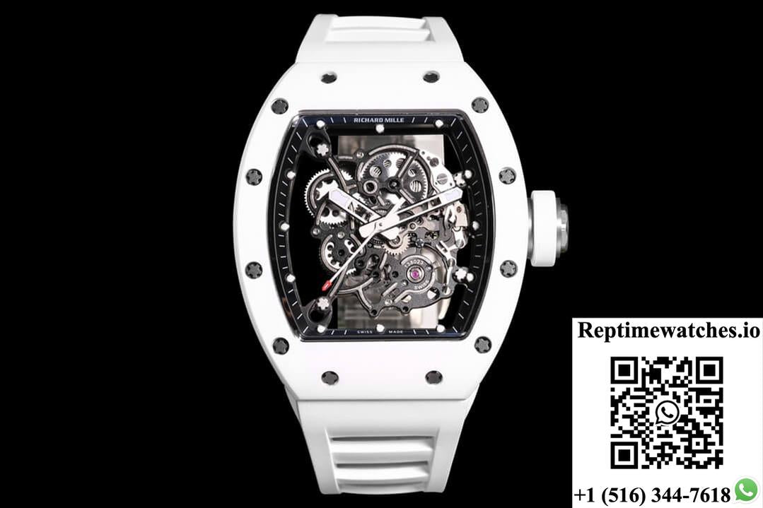 Richard Mille Rm-055 Bbr Factory White Ceramic-Rep Time Watches