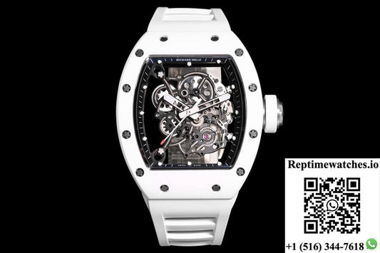 Richard Mille Rm-055 Bbr Factory White Ceramic-Rep Time Watches