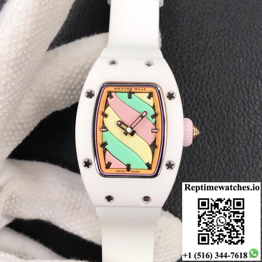 Richard Mille RM-07 Bon Bon RM Factory White Rubber Strap - Watches