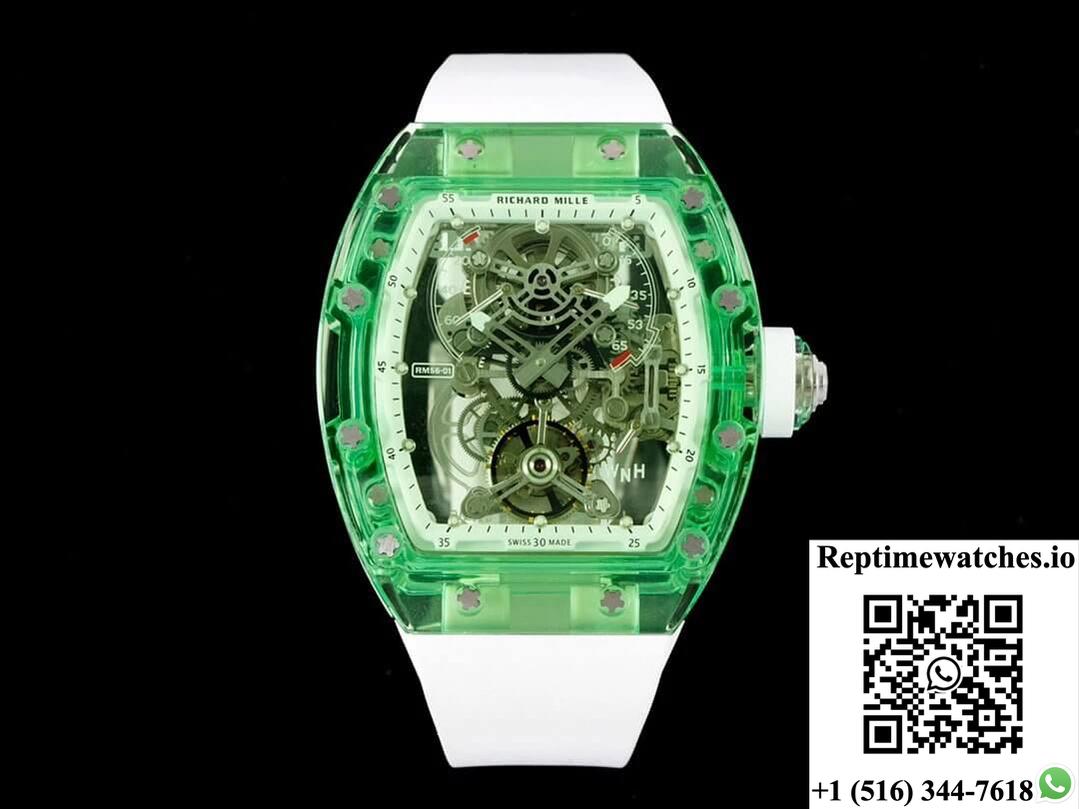 Richard Mille Rm 56-01 Tourbillon Rm Factory Green Transparent Case-Rep Time Watches