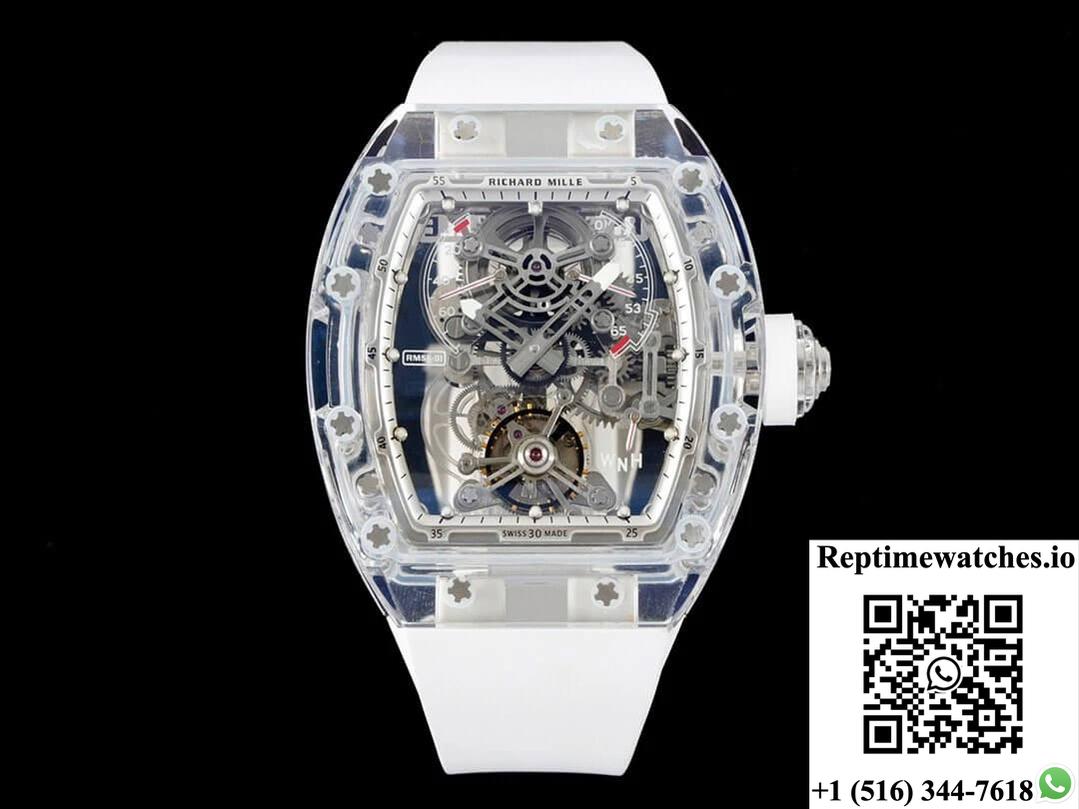 Richard Mille Rm 56-01 Tourbillon Rm Factory White Rubber Strap-Rep Time Watches