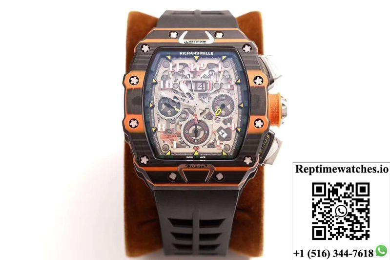 Richard Mille Rm011-03 Mclaren Automatic Flyback Chronograph Kv Factory Skeleton Dial-Rep Time Watches