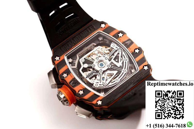 Richard Mille Rm011-03 Mclaren Automatic Flyback Chronograph Kv Factory Skeleton Dial-Rep Time Watches