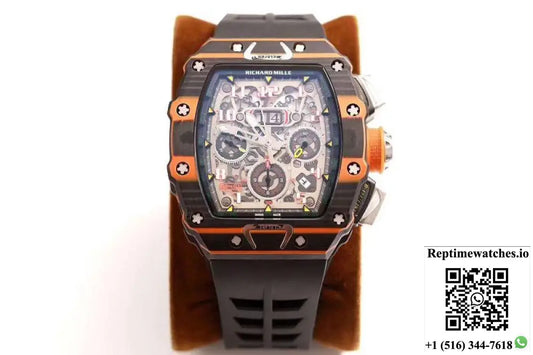 Richard Mille RM011-03 McLaren Automatic Flyback Chronograph KV Factory Skeleton Dial - Watches