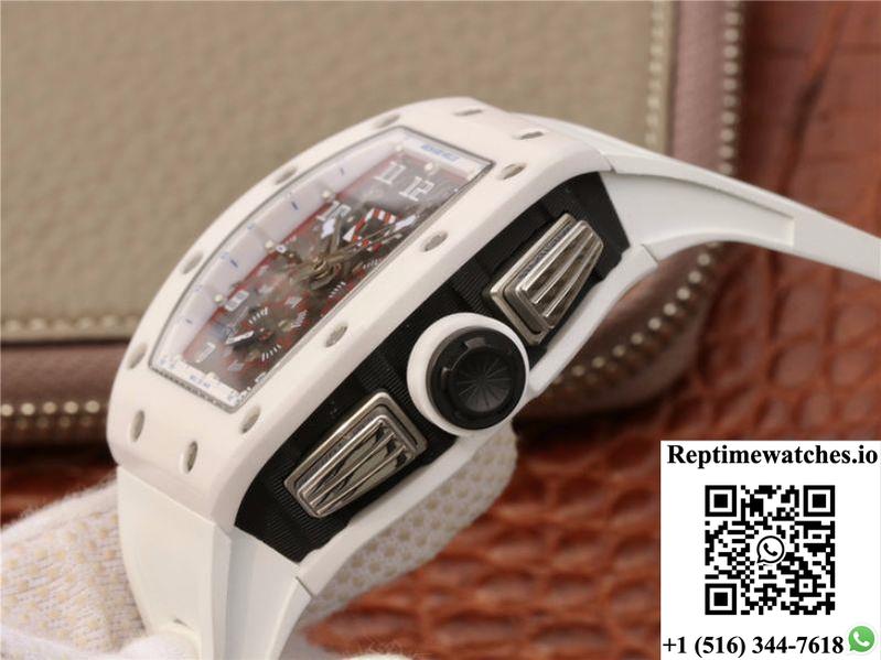 Richard Mille Rm011 Chronograph Kv Factory White Hollow Dial-Rep Time Watches