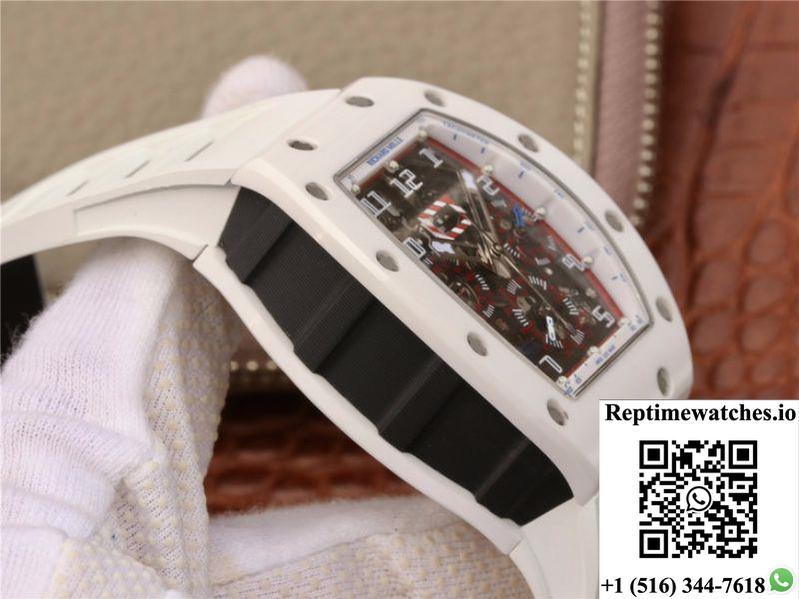 Richard Mille Rm011 Chronograph Kv Factory White Hollow Dial-Rep Time Watches