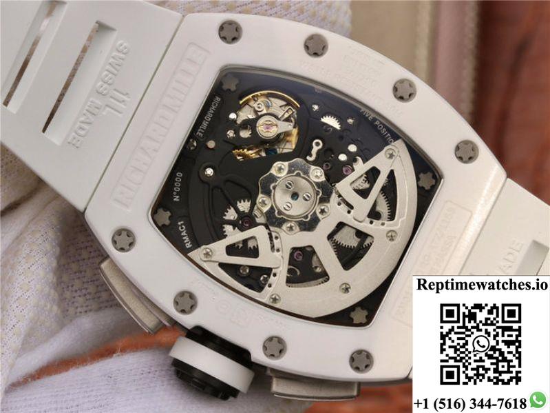 Richard Mille Rm011 Chronograph Kv Factory White Hollow Dial-Rep Time Watches