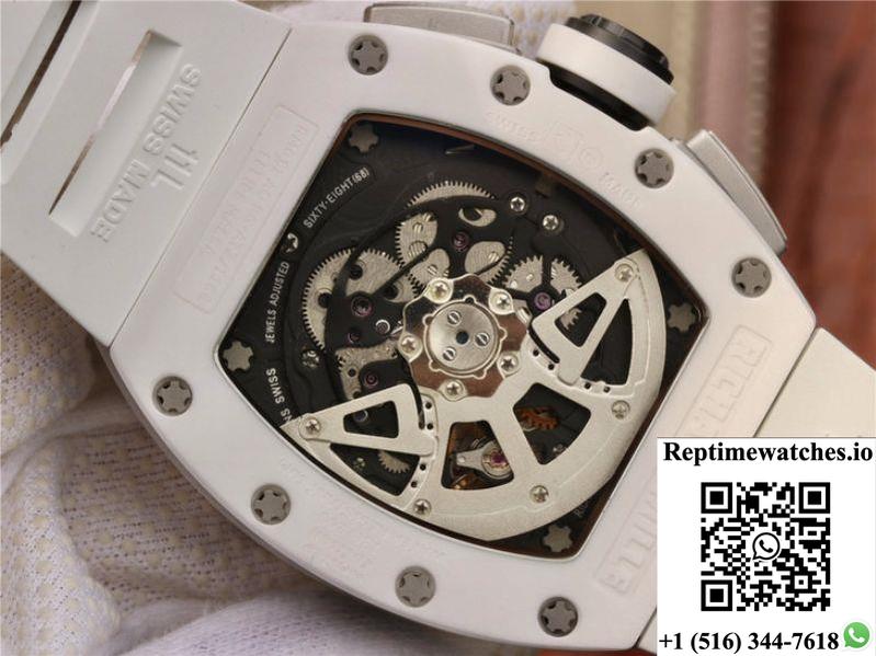 Richard Mille Rm011 Chronograph Kv Factory White Hollow Dial-Rep Time Watches