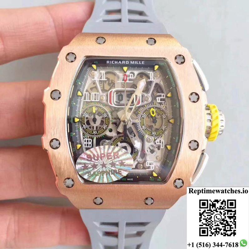 Richard Mille Rm011 Felipe Massa Chronograph Kv Factory Rose Gold Skeleton Dial-Rep Time Watches