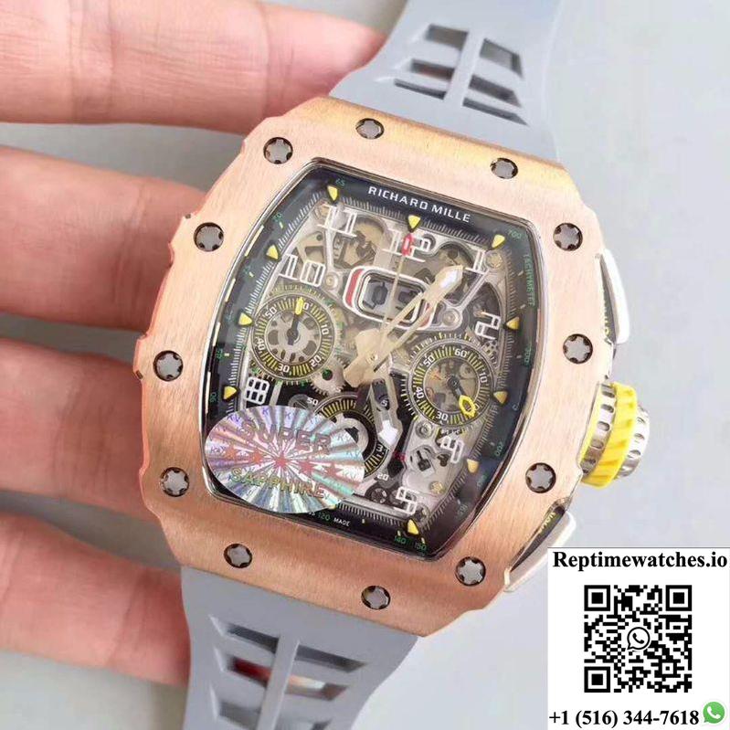 Richard Mille Rm011 Felipe Massa Chronograph Kv Factory Rose Gold Skeleton Dial-Rep Time Watches