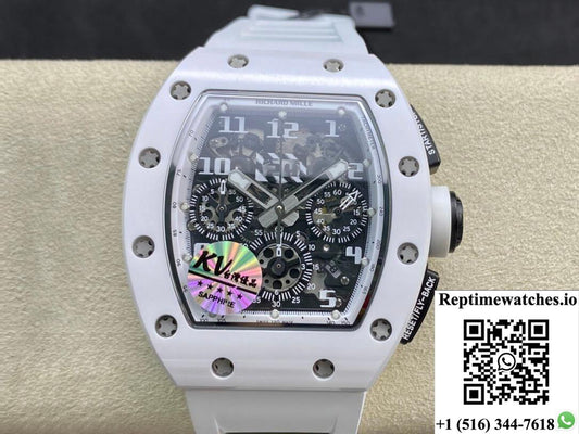Richard Mille Rm011-Fm Kv Factory White Ceramic Skeleton Dial-Rep Time Watches