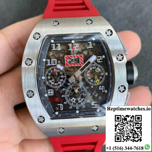 Richard Mille RM011 Kv Factory Red Rubber Strap Product Photo 1