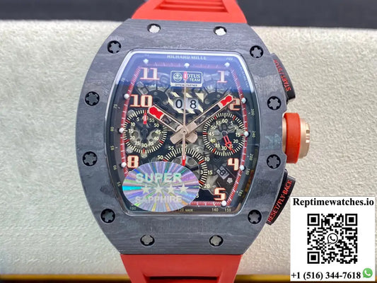 Richard Mille RM011 KV Factory V3 Red Rubber Strap - Watches