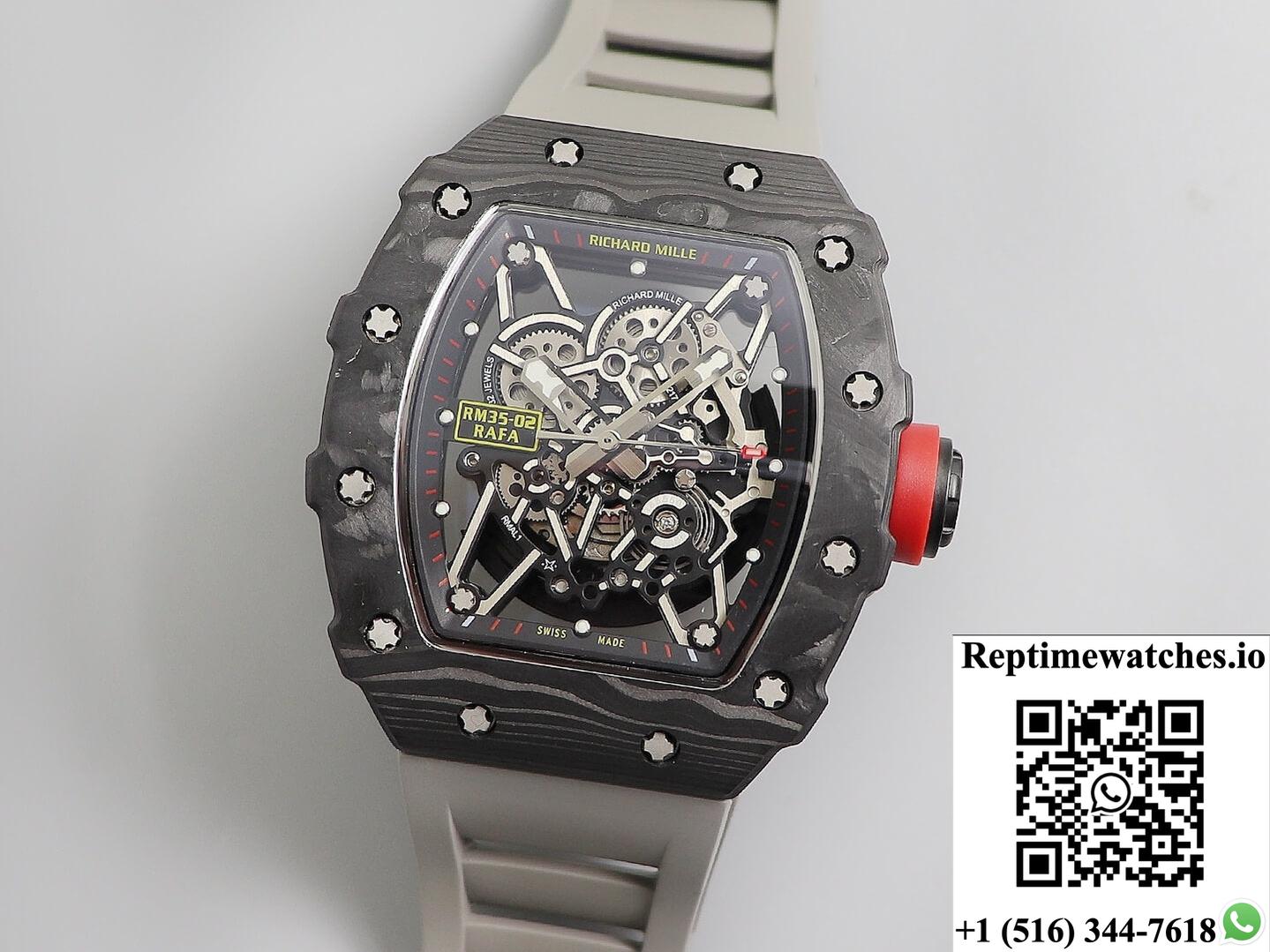 Richard Mille Rm035 Kv Factory V3 Carbon Fiber Skeleton Dial-Rep Time Watches