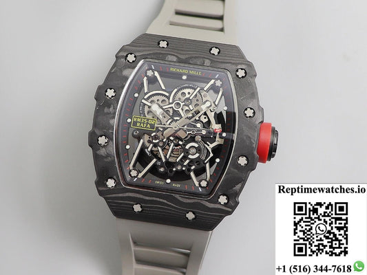 Richard Mille Rm035 Kv Factory V3 Carbon Fiber Skeleton Dial-Rep Time Watches