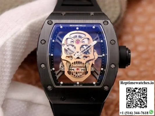 Richard Mille RM052-01 ZF Factory Black Ceramic Rose Gold Skull Dial AI Factory
