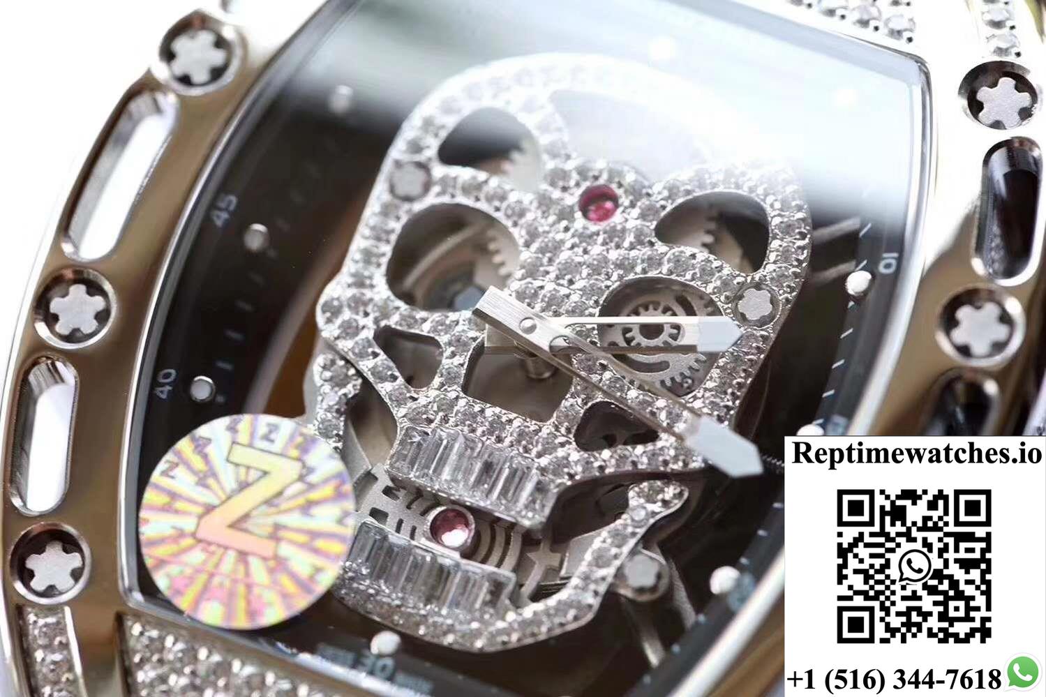 Richard Mille Rm052 Titanium Z Factory Diamond Skull Dial-Rep Time Watches