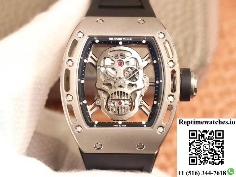 Richard Mille Rm052 Zf Factory Silver Titanium Skull Dial-Rep Time Watches