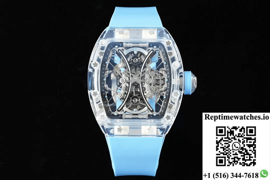 Richard Mille Rm053-02 Tourbillon Rm Factory Blue Rubber Strap-Rep Time Watches