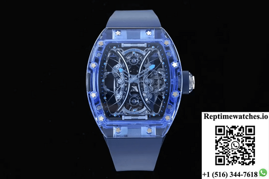 Richard Mille Rm053-02 Tourbillon Rm Factory Blue Skeleton Dial-Rep Time Watches
