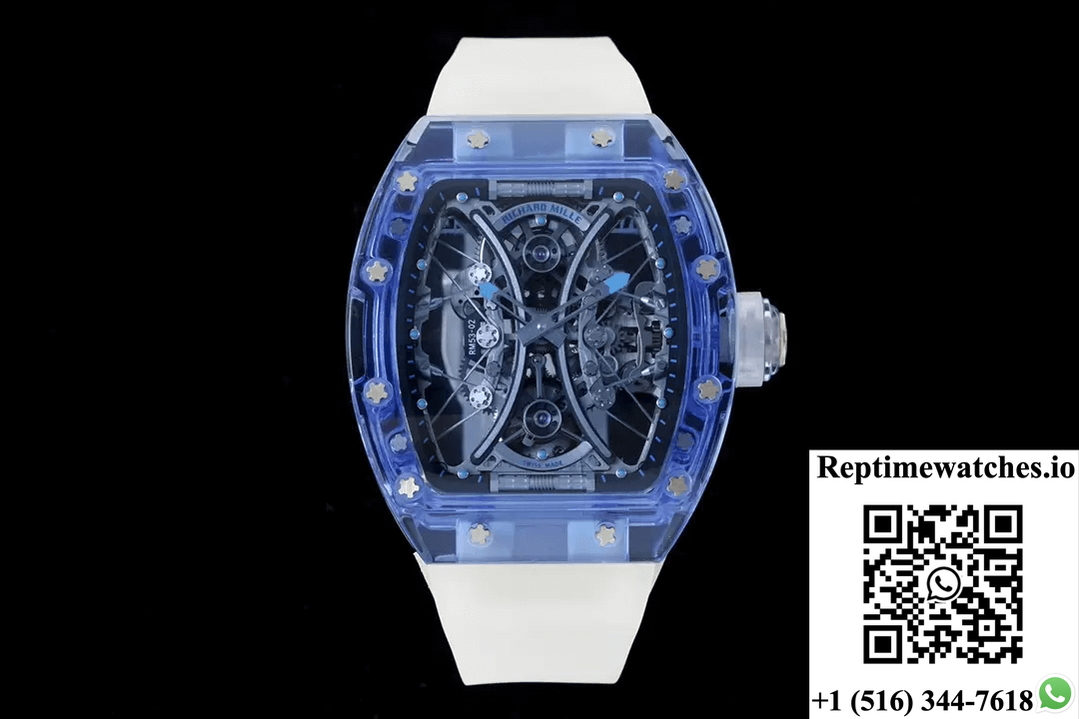 Richard Mille Rm053-02 Tourbillon Rm Factory Blue Transparent Case-Rep Time Watches