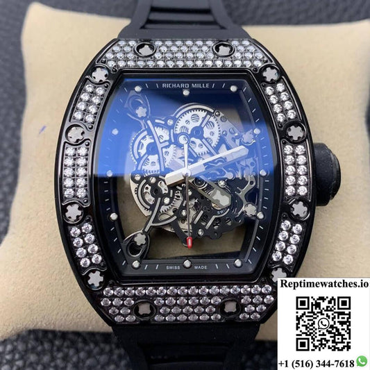 Richard Mille Rm055 Kv Factory Ceramic Diamond-Rep Time Watches