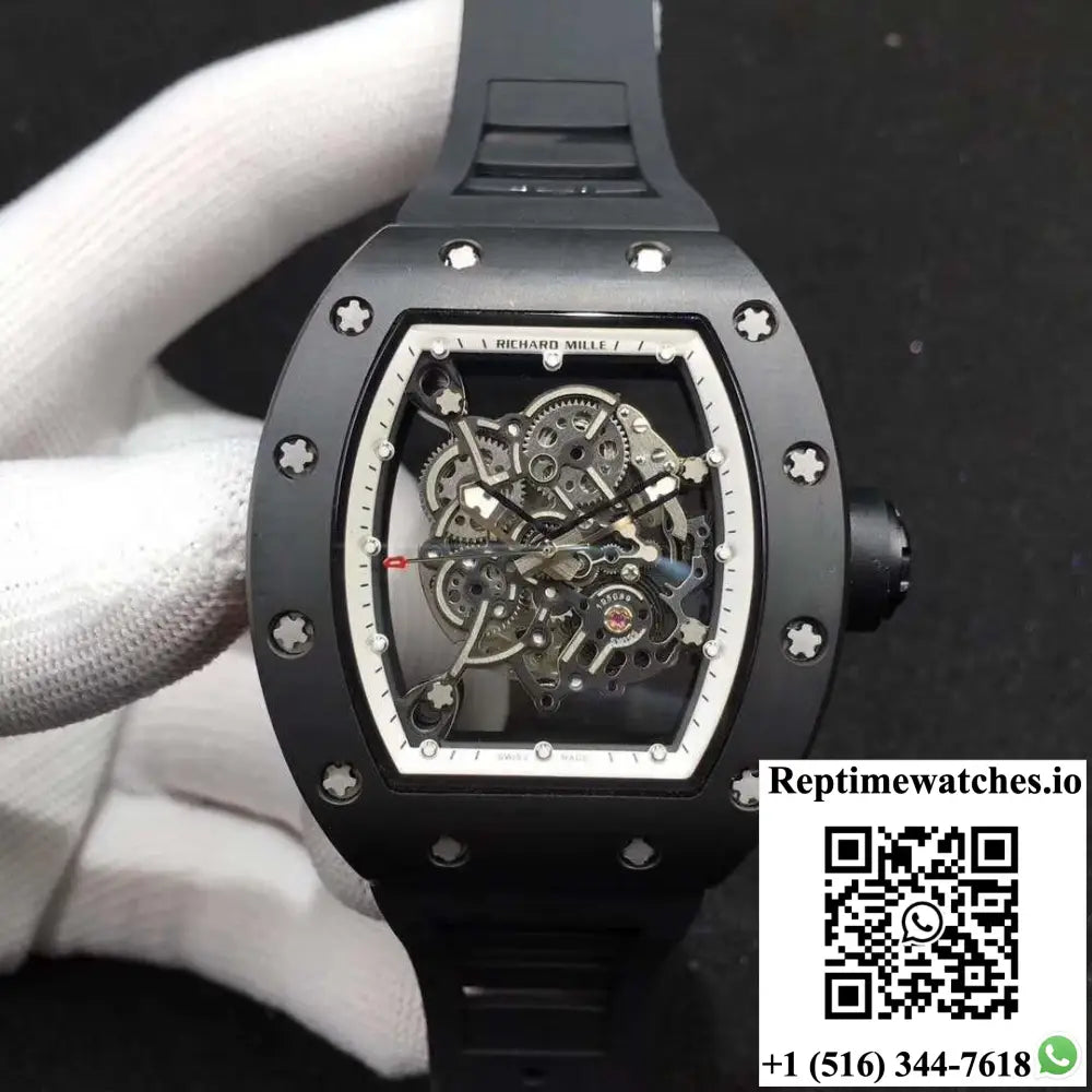 Richard Mille RM055 KV Factory Ceramic White Skeleton Dial - Watches